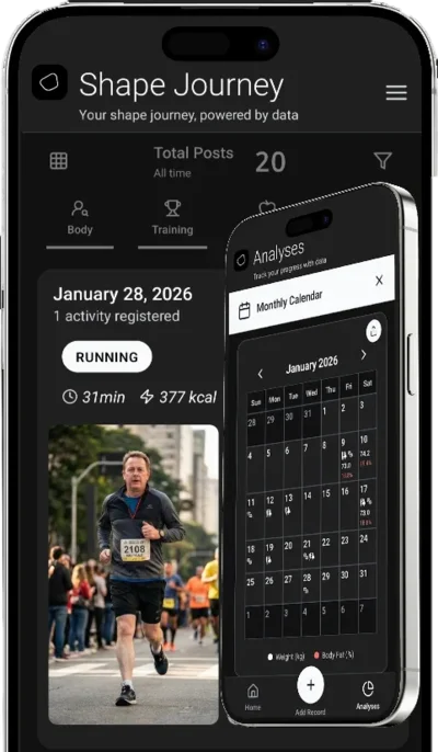 fitness tracker showing workout data on smartphone screen, calories burned, heart rate, modern app interface, vibrant display